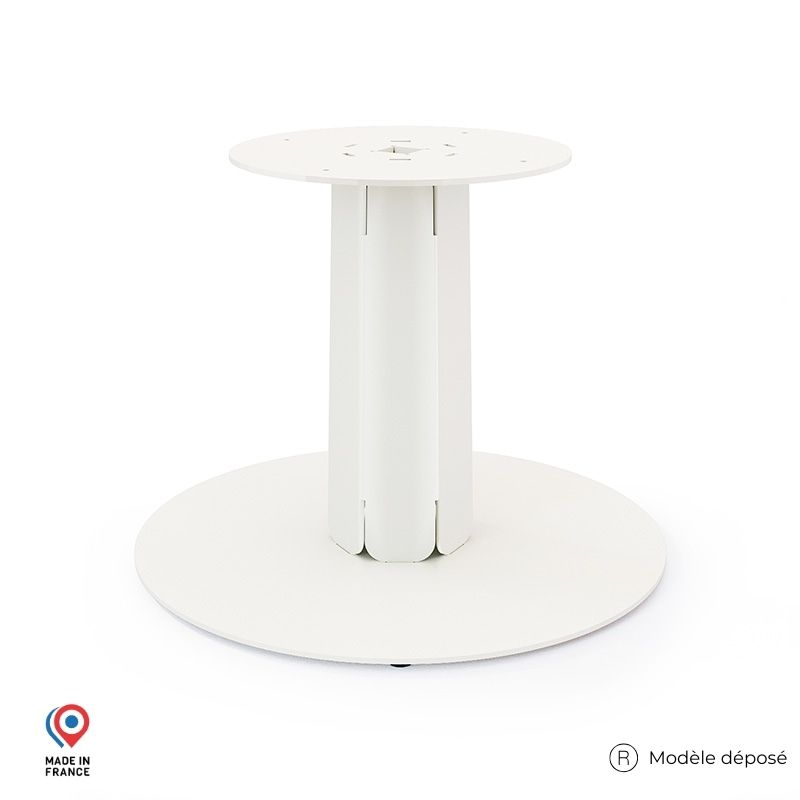 Pied de table basse en acier blanc Zircon