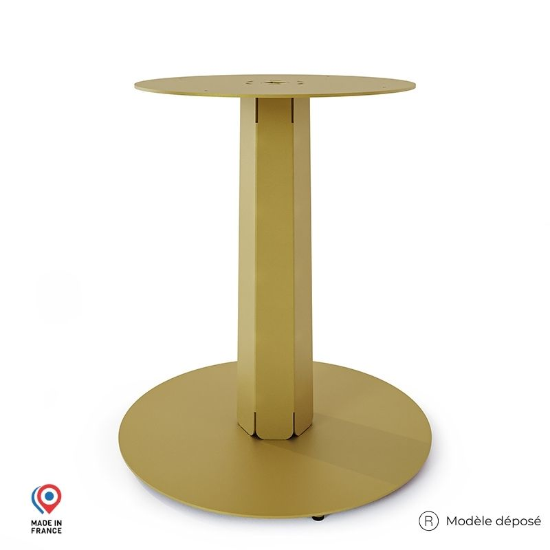 Pied de table haute en acier doré Zircon