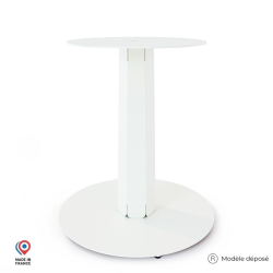 Pied de table mange debout en acier blanc Zircon