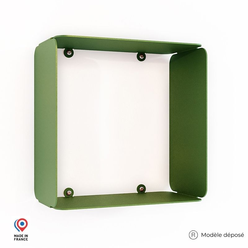 Etagère murale cube en acier coloris vert
