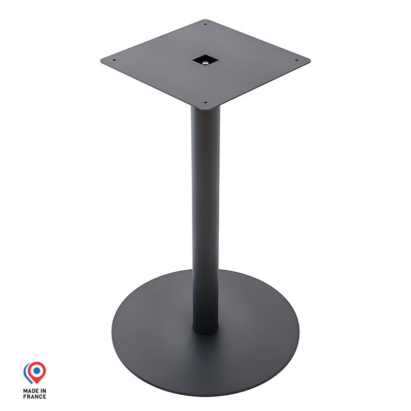 Pied de table bistrot rond en acier noir