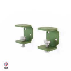 Support mural en acier Grenat, coloris vert, par lot de 2
