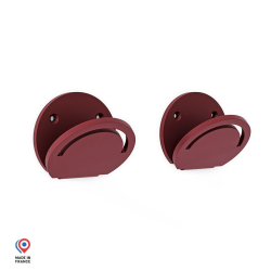 Lot de deux patères en acier Perle coloris red brown