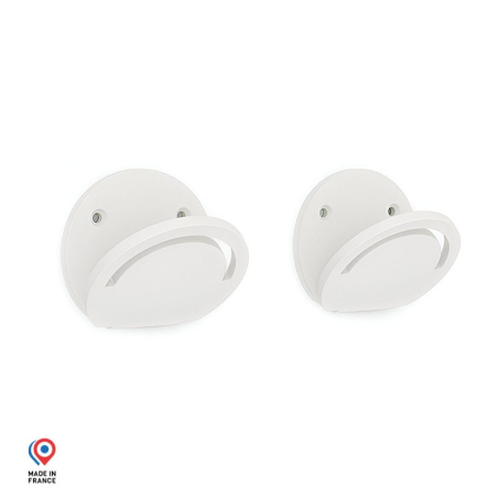 Lot de deux patères en acier Perle coloris blanc Lot de deux patères en acier Perle coloris blanc