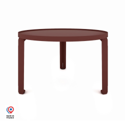 Table basse en acier Jade de forme ronde, coloris red brown