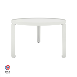 Table basse en acier Jade de forme ronde, coloris blanc