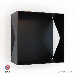 Étagère murale cube en acier Aigue-marine noir