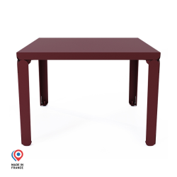 Table basse en acier Cristal de forme carrée, coloris red brown