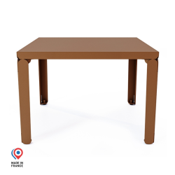 Table basse en acier Cristal de forme carrée, coloris marron