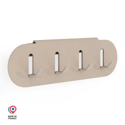 Porte clés en acier Nacre coloris champagne