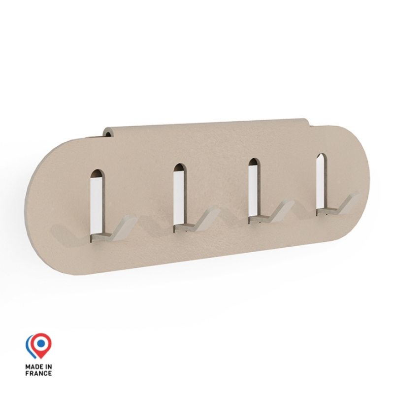 Porte clés en acier Nacre coloris champagne