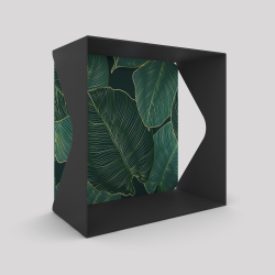 Étagère murale en acier Agate coloris carbone décor grosses feuilles