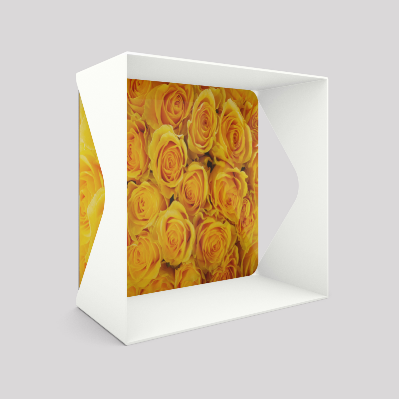 Étagère murale en acier Agate coloris blanc décor roses jaunes Étagère murale en acier Agate coloris blanc décor roses jaunes